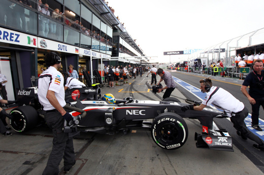 Sauber in the pit lane - Melbourne.jpg